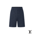 Louis Vuitton Navy Subtle LV Embroidered Shorts