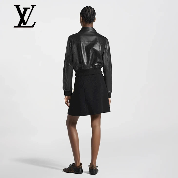 Mahina Accent Leather Bomber Jacket