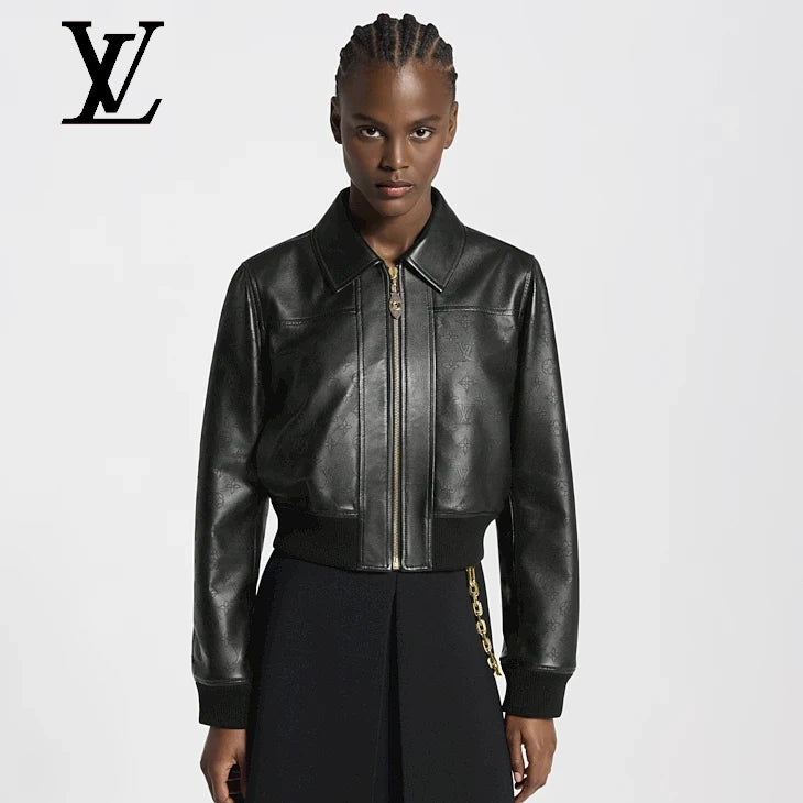 Mahina Accent Leather Bomber Jacket