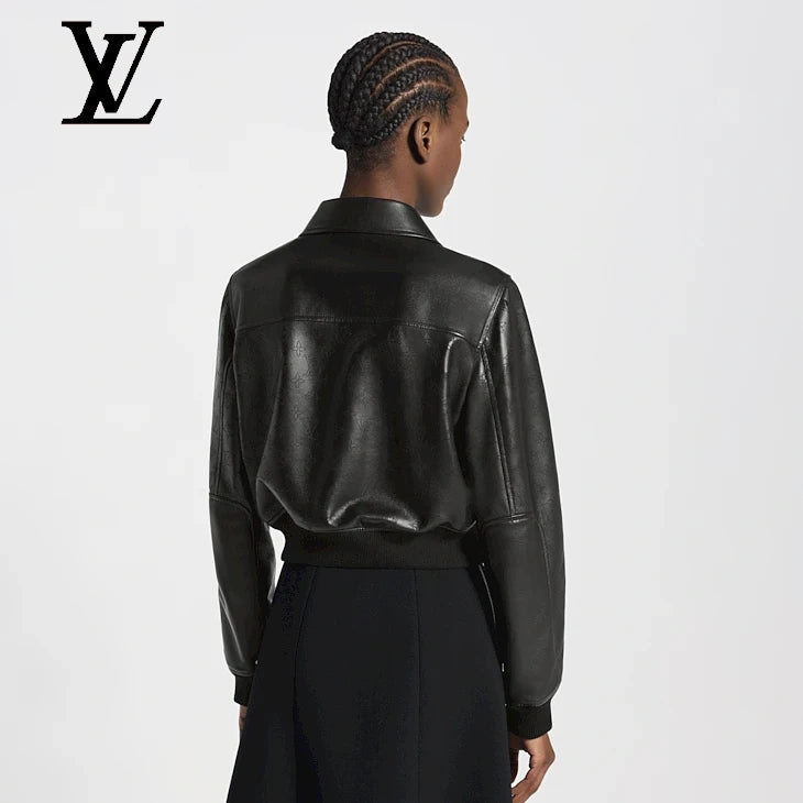 Mahina Accent Leather Bomber Jacket