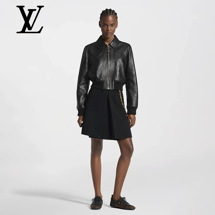 Mahina Accent Leather Bomber Jacket