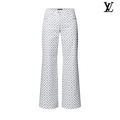 Louis Vuitton White Monogram Allover Print Flared Pants