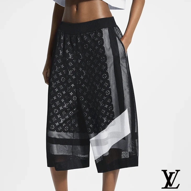 Louis Vuitton Black Monogram Mesh Culottes
