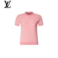 Louis Vuitton Pink Monogram Jacquard Short-Sleeve Knit Top