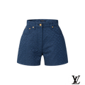 Louis Vuitton Blue Embossed Monogram Denim Shorts