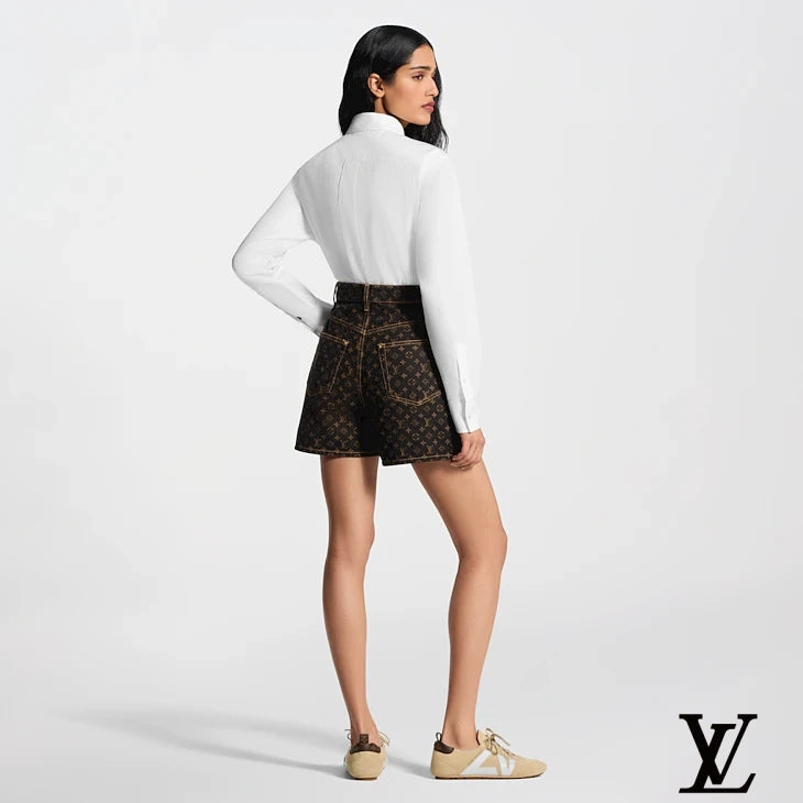 Louis Vuitton Black Monogram Denim Shorts
