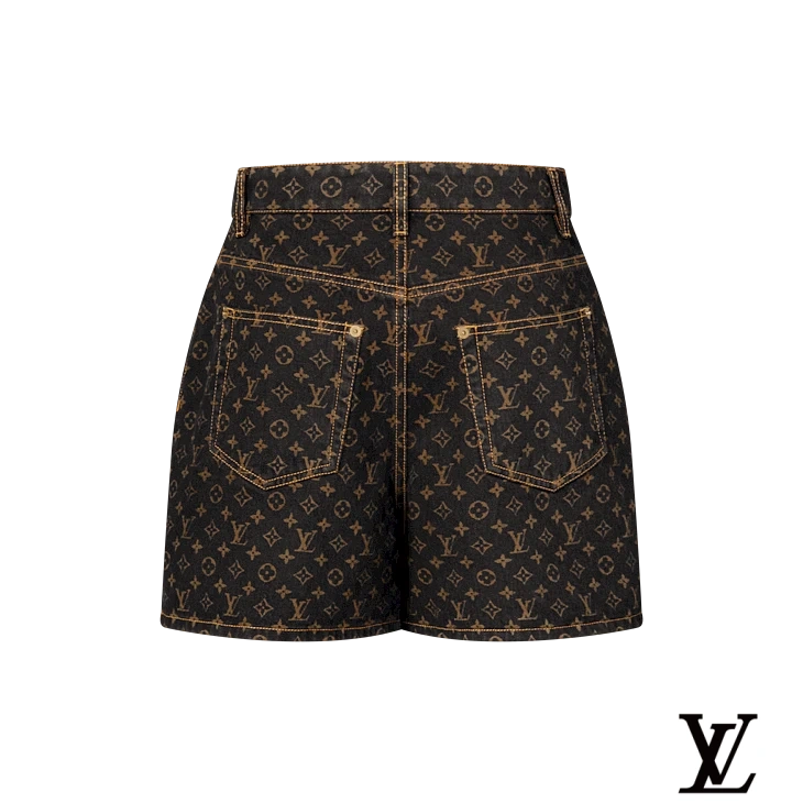 Louis Vuitton Black Monogram Denim Shorts