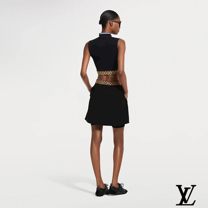 Louis Vuitton Black Wrap Skort with Monogram Waistband