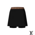 Louis Vuitton Black Wrap Skort with Monogram Waistband