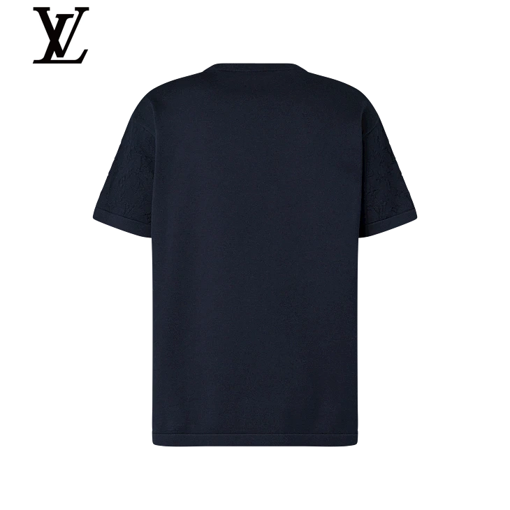 Louis Vuitton Navy Monogram Short Sleeve Knit T-Shirt