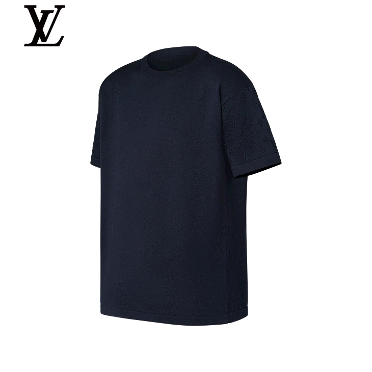 Louis Vuitton Navy Monogram Short Sleeve Knit T-Shirt