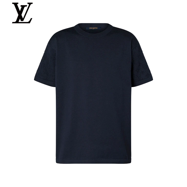 Louis Vuitton Navy Monogram Short Sleeve Knit T-Shirt