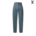 Louis Vuitton Light Blue Monogram Allover Print Denim Pants