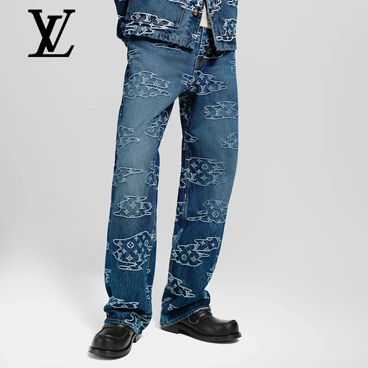 Monogram Denim Skate Pants