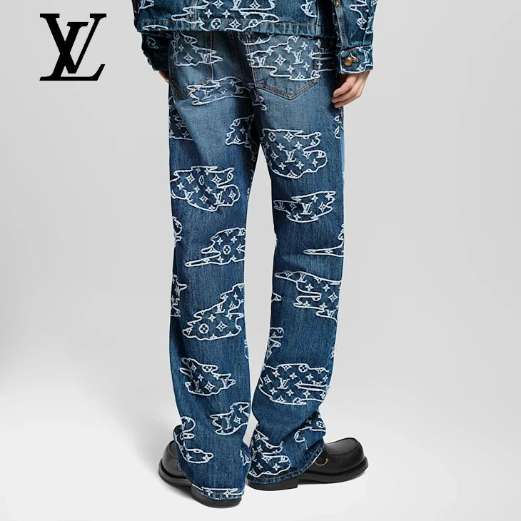Monogram Denim Skate Pants