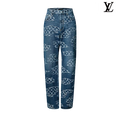 Louis Vuitton Blue Sketch Monogram Print Denim Pants