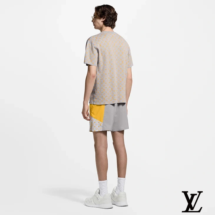 Louis Vuitton Grey T-Shirt with Allover Yellow Monogram