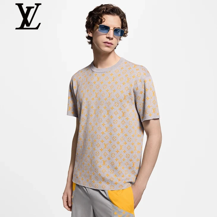 Louis Vuitton Grey Yellow Monogram Jacquard T-Shirt