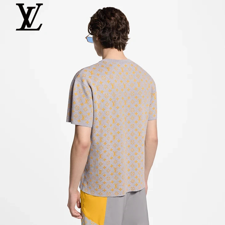 Louis Vuitton Grey Yellow Monogram Jacquard T-Shirt