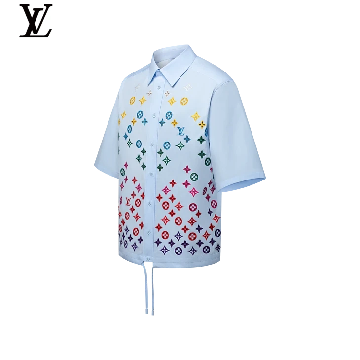 Louis Vuitton Multicolour Monogram Embroidery Drawstring Short-Sleeve Shirt