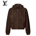 Monogram Embossed Suede Hoodie