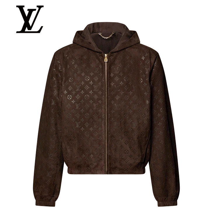 Monogram Embossed Suede Hoodie