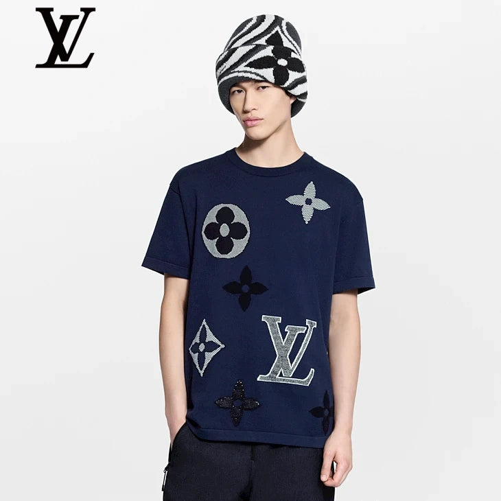 Louis Vuitton Navy Multi Monogram Knit T-Shirt