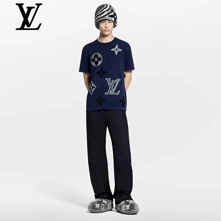 Louis Vuitton Navy Multi Monogram Knit T-Shirt