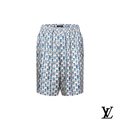 Louis Vuitton White and Blue Monogram Silk Shorts