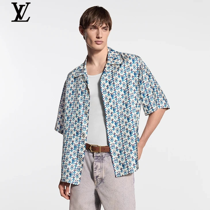 Louis Vuitton LVM Printed Stripe Short-Sleeve Shirt