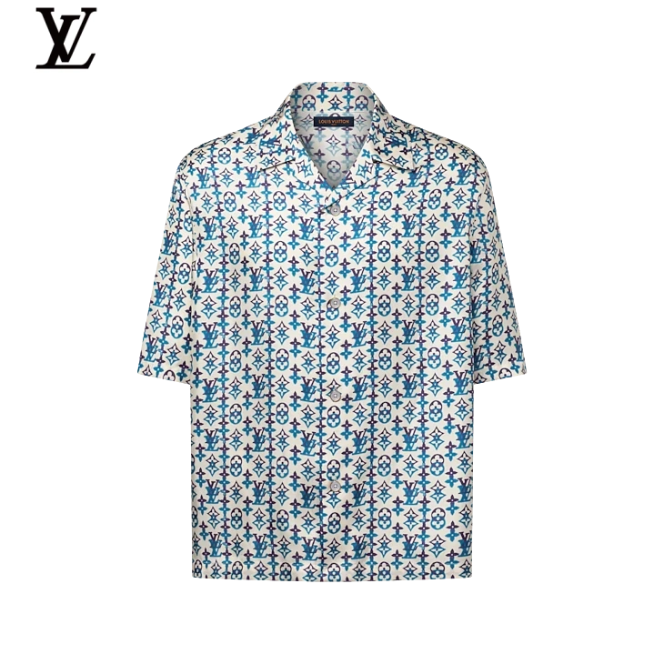 Louis Vuitton LVM Printed Stripe Short-Sleeve Shirt