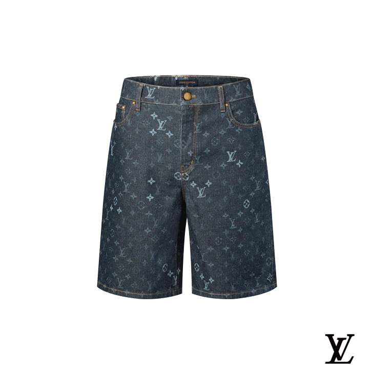 Louis Vuitton Dark Blue Monogram Denim Shorts