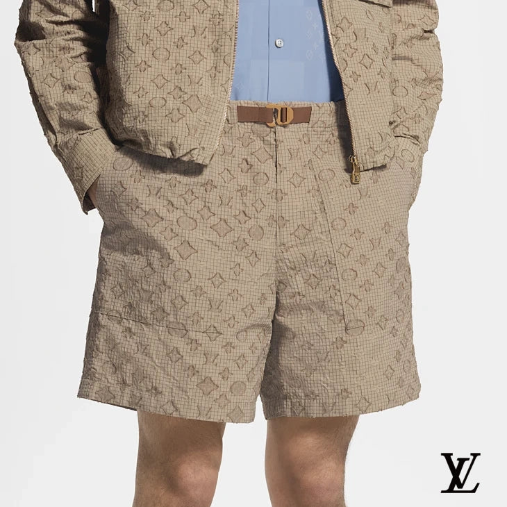Louis Vuitton Beige Monogram Grid Shorts