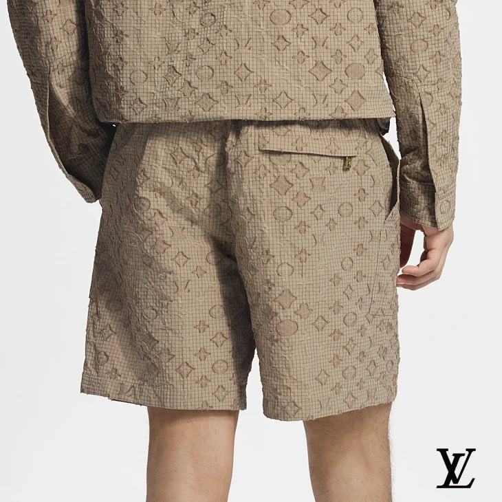 Louis Vuitton Beige Monogram Grid Shorts