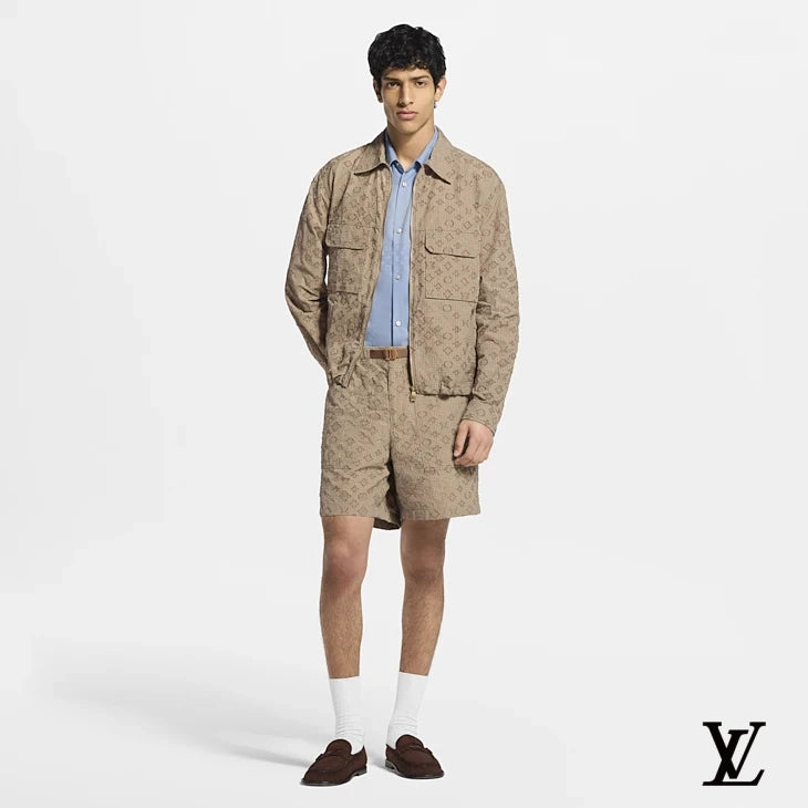 Louis Vuitton Beige Monogram Grid Shorts