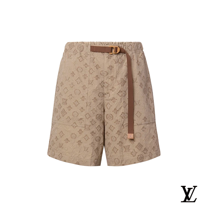Louis Vuitton Beige Monogram Grid Shorts