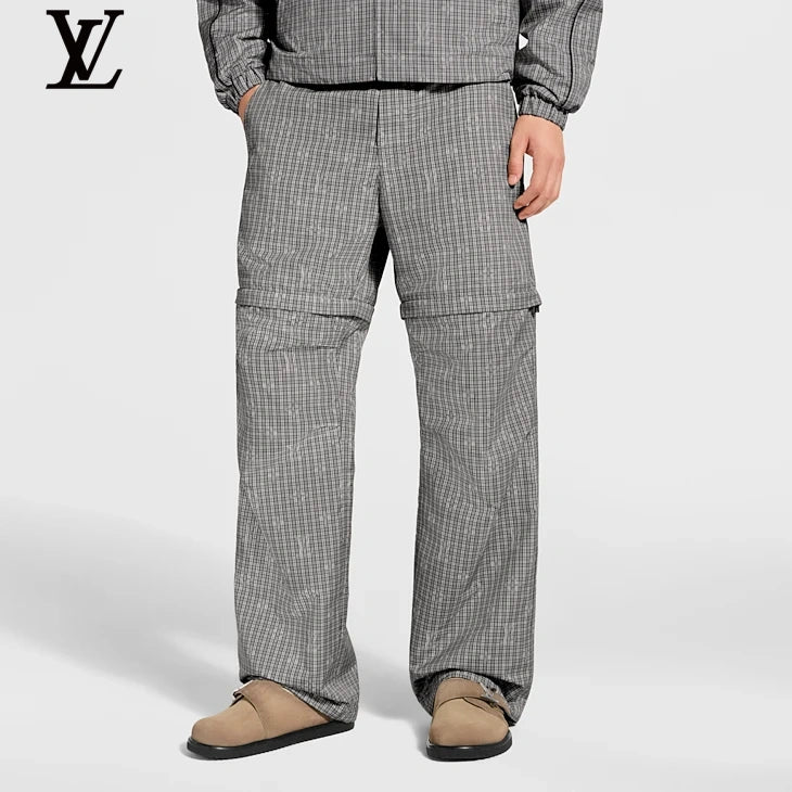 Louis Vuitton Grey Check Convertible Cargo Pants