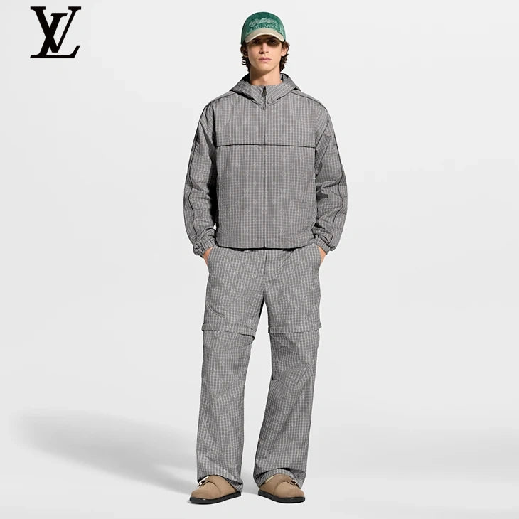 Louis Vuitton Grey Check Convertible Cargo Pants