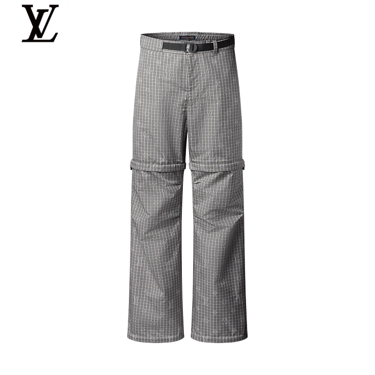 Louis Vuitton Grey Check Convertible Cargo Pants