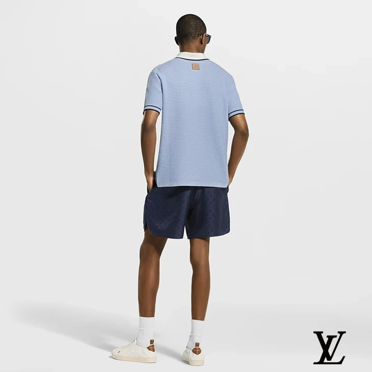 Louis Vuitton Navy Monogram Jacquard Drawstring Shorts