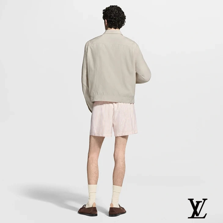 Louis Vuitton Pink and White Striped Cotton Boxer Shorts