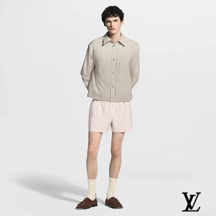 Louis Vuitton Pink and White Striped Cotton Boxer Shorts