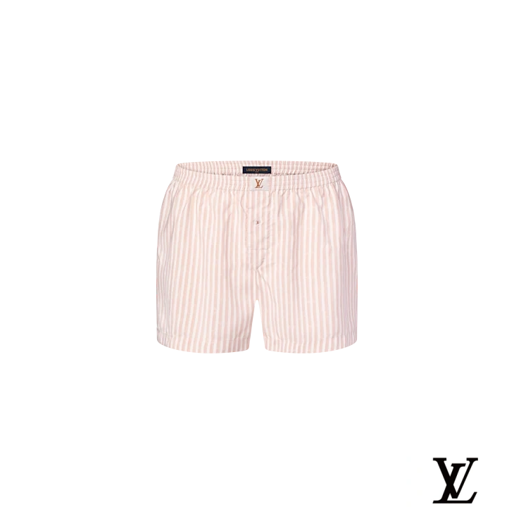 Louis Vuitton Pink and White Striped Cotton Boxer Shorts