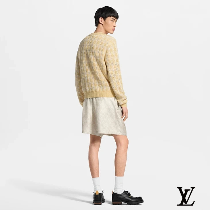 Louis Vuitton Beige Monogram Jacquard Drawstring Shorts