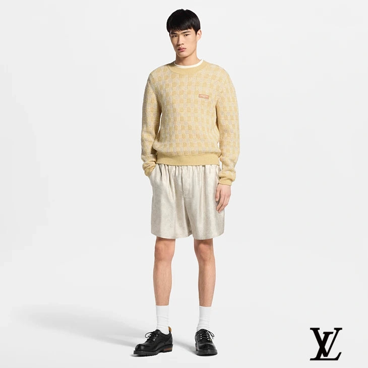 Louis Vuitton Beige Monogram Jacquard Drawstring Shorts