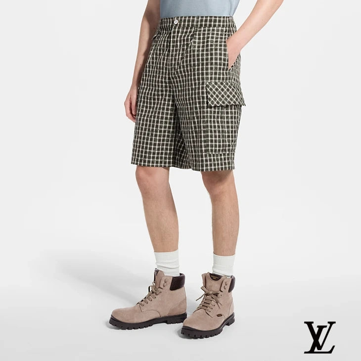 Louis Vuitton Brown Check Cargo Shorts