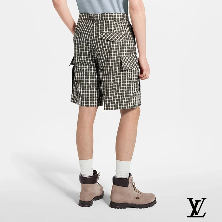 Louis Vuitton Brown Check Cargo Shorts