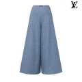 Louis Vuitton Light Blue Monogram Allover Print Wide-Leg Culottes
