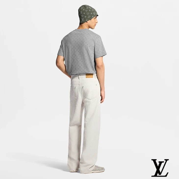Louis Vuitton Grey Subtle Monogram Label T-Shirt