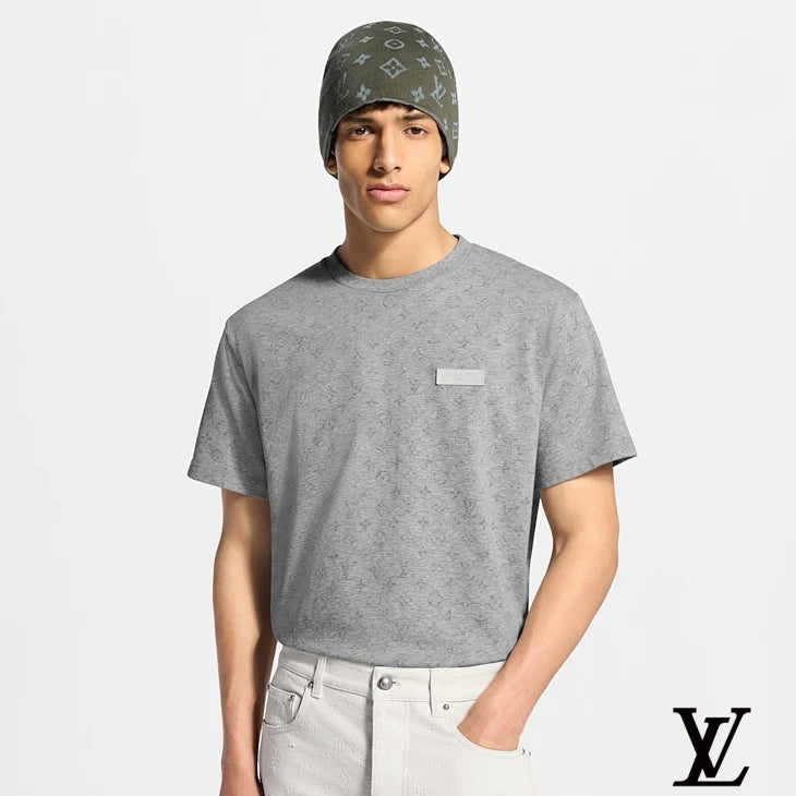 Louis Vuitton Grey Subtle Monogram Label T-Shirt
